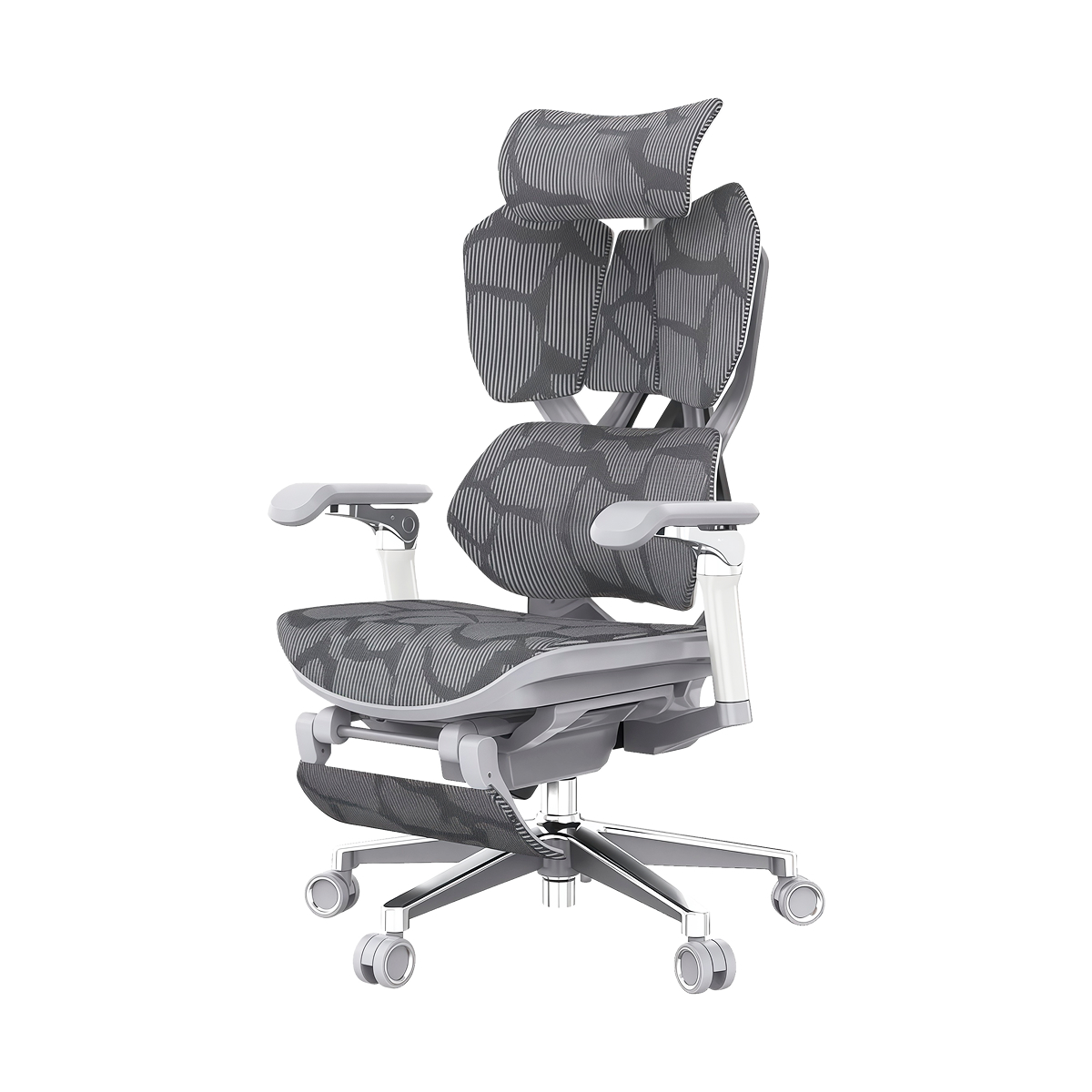 Кресло игровое LuxAlto X5 PRO-301 с подставкой для ног, Серое